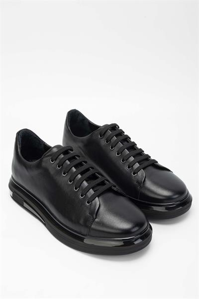Tamer Tanca Erkek Hakiki Deri Siyah Sneakers & Spor Ayakkabı