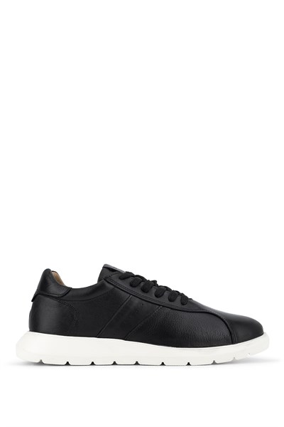 Tamer Tanca Erkek Hakiki Deri Siyah Sneakers & Spor Ayakkabı