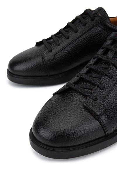 Tamer Tanca Erkek Hakiki Deri Siyah Sneakers & Spor Ayakkabı