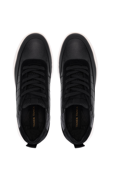 Tamer Tanca Erkek Hakiki Deri Siyah Sneakers & Spor Ayakkabı