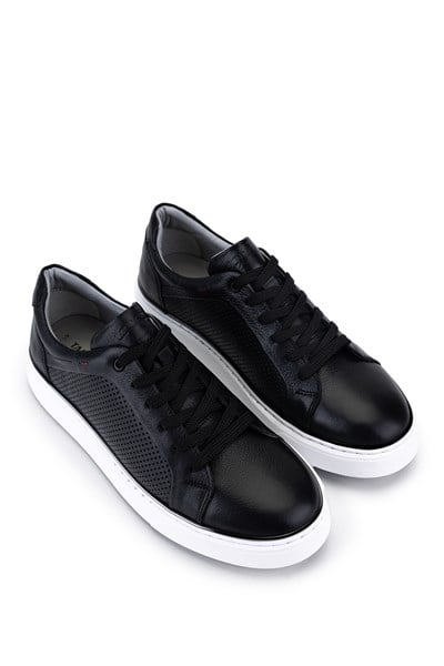 Tamer Tanca Erkek Hakiki Deri Siyah Sneakers & Spor Ayakkabı