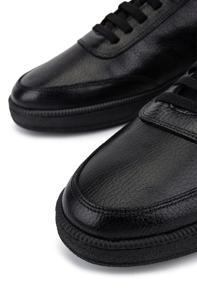 Tamer Tanca Erkek Hakiki Deri Siyah Sneakers & Spor Ayakkabı