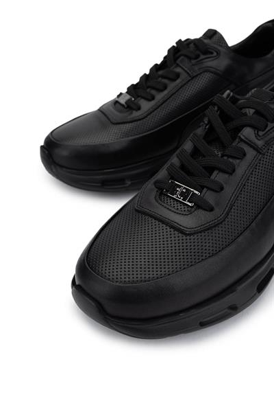 Tamer Tanca Erkek Hakiki Deri Siyah Sneakers & Spor Ayakkabı
