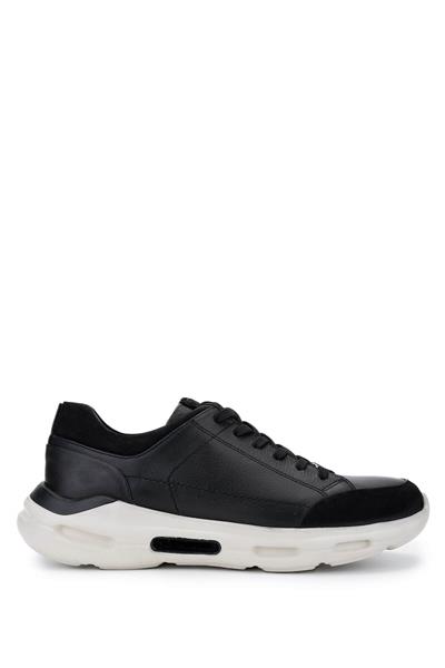 Tamer Tanca Erkek Hakiki Deri Siyah Sneakers & Spor Ayakkabı