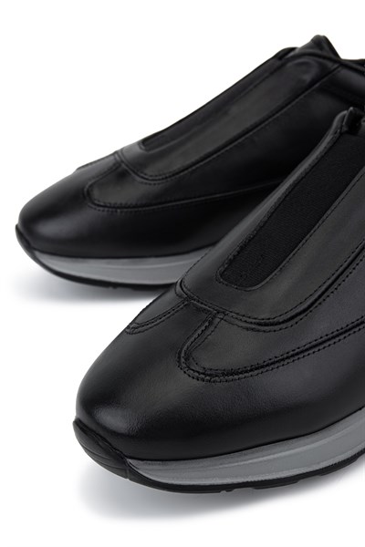 Tamer Tanca Erkek Hakiki Deri Siyah Sneakers & Spor Ayakkabı