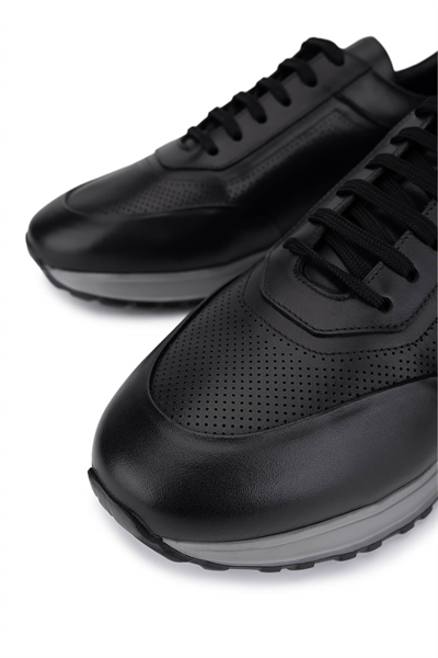 Tamer Tanca Erkek Hakiki Deri Siyah Sneakers & Spor Ayakkabı