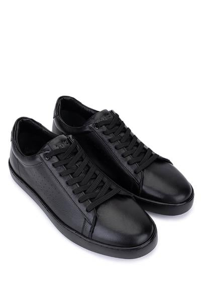 Tamer Tanca Erkek Hakiki Deri Siyah Sneakers & Spor Ayakkabı