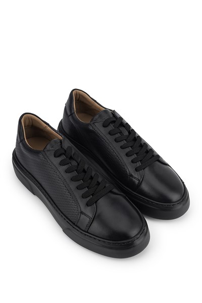 Tamer Tanca Erkek Hakiki Deri Siyah Sneakers & Spor Ayakkabı