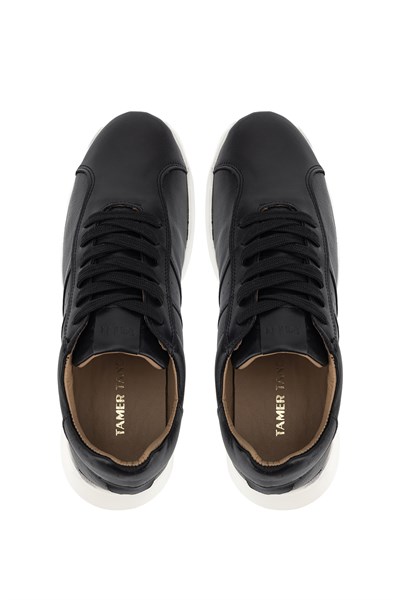 Tamer Tanca Erkek Hakiki Deri Siyah Sneakers & Spor Ayakkabı