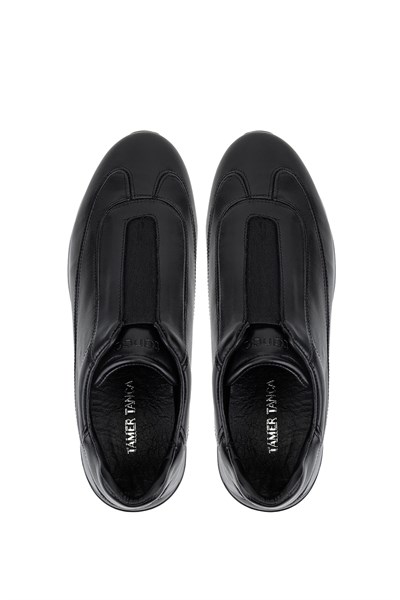 Tamer Tanca Erkek Hakiki Deri Siyah Sneakers & Spor Ayakkabı