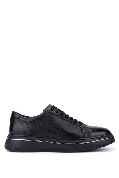 Tamer Tanca Erkek Hakiki Deri Siyah Sneakers & Spor Ayakkabı