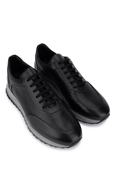 Tamer Tanca Erkek Hakiki Deri Siyah Sneakers & Spor Ayakkabı