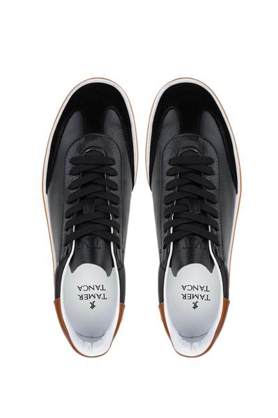 Tamer Tanca Erkek Hakiki Deri Siyah Sneakers & Spor Ayakkabı