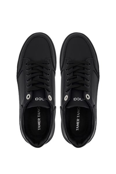Tamer Tanca Erkek Hakiki Deri Siyah Sneakers & Spor Ayakkabı