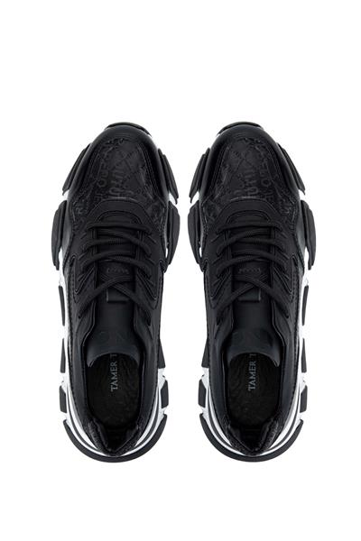 Tamer Tanca Erkek Hakiki Deri Siyah Sneakers & Spor Ayakkabı