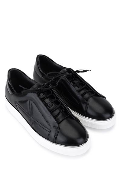 Tamer Tanca Erkek Hakiki Deri Siyah Sneakers & Spor Ayakkabı