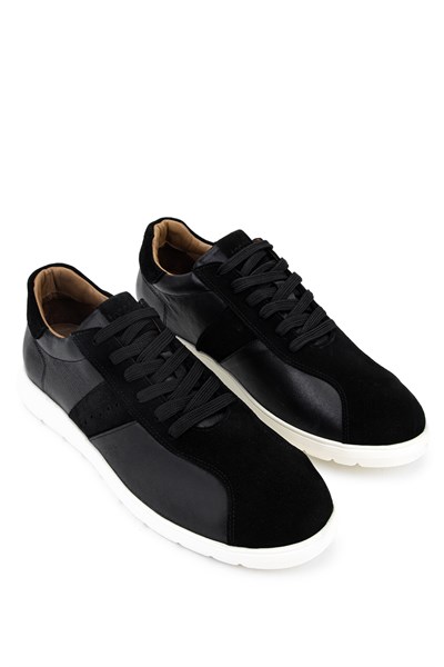 Tamer Tanca Erkek Hakiki Deri Siyah Sneakers & Spor Ayakkabı