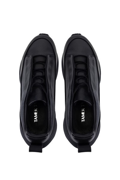 Tamer Tanca Erkek Hakiki Deri Siyah Sneakers & Spor Ayakkabı