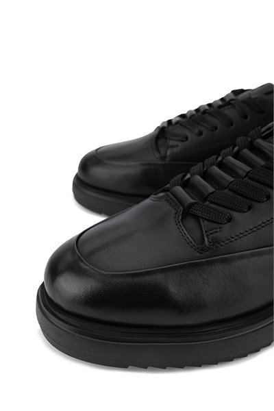 Tamer Tanca Erkek Hakiki Deri Siyah Sneakers & Spor Ayakkabı