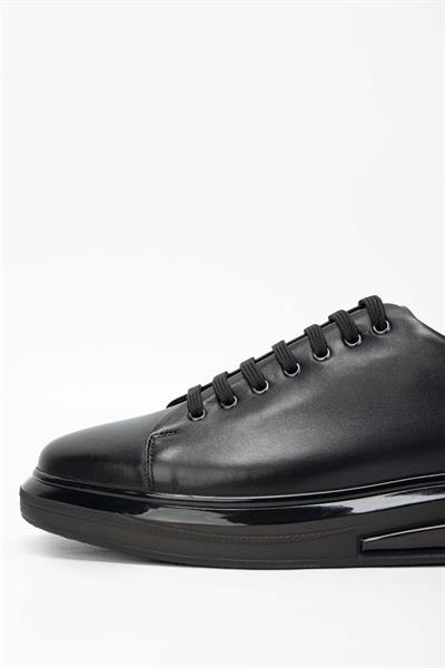 Tamer Tanca Erkek Hakiki Deri Siyah Sneakers & Spor Ayakkabı