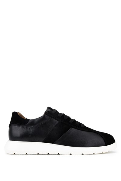 Tamer Tanca Erkek Hakiki Deri Siyah Sneakers & Spor Ayakkabı