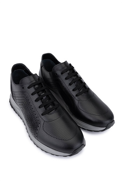 Tamer Tanca Erkek Hakiki Deri Siyah Sneakers & Spor Ayakkabı