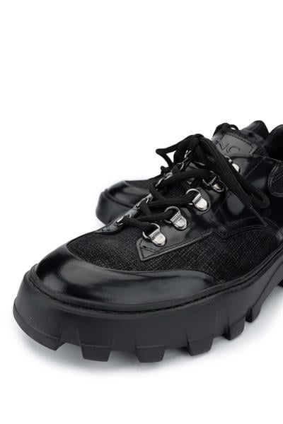 Tamer Tanca Erkek Hakiki Deri Siyah Süet Sneakers & Spor Ayakkabı