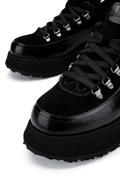 Tamer Tanca Erkek Hakiki Deri Siyah Süet Sneakers & Spor Ayakkabı