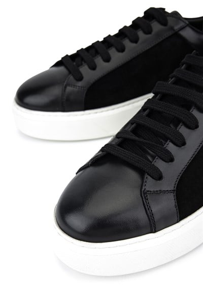 Tamer Tanca Erkek Hakiki Deri Siyah Süet Sneakers & Spor Ayakkabı