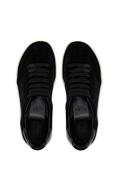 Tamer Tanca Erkek Hakiki Deri Siyah Süet Sneakers & Spor Ayakkabı