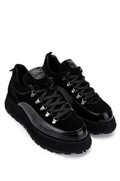 Tamer Tanca Erkek Hakiki Deri Siyah Süet Sneakers & Spor Ayakkabı