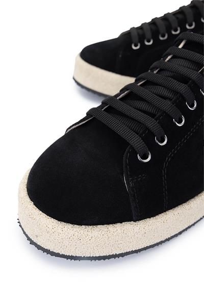Tamer Tanca Erkek Hakiki Deri Siyah Süet Sneakers & Spor Ayakkabı