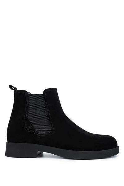 Tamer Tanca Erkek Hakiki Deri Siyah Süet Casual Bot
