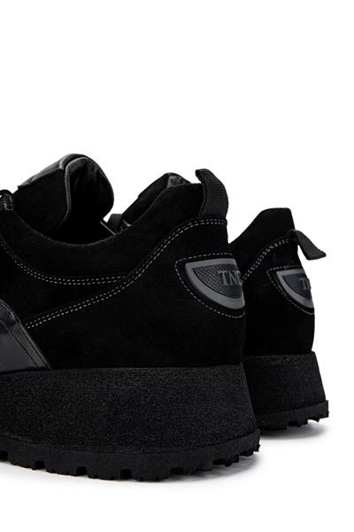 Tamer Tanca Erkek Hakiki Deri Siyah Süet Sneakers & Spor Ayakkabı