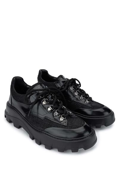 Tamer Tanca Erkek Hakiki Deri Siyah Süet Sneakers & Spor Ayakkabı