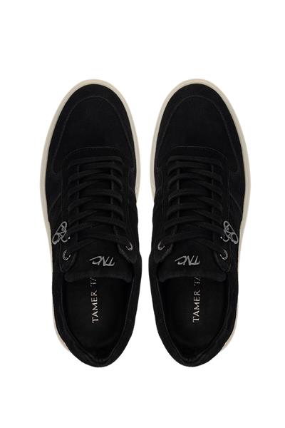 Tamer Tanca Erkek Hakiki Deri Siyah Süet Sneakers & Spor Ayakkabı