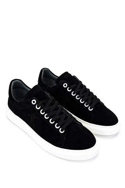 Tamer Tanca Erkek Hakiki Deri Siyah Süet Sneakers & Spor Ayakkabı