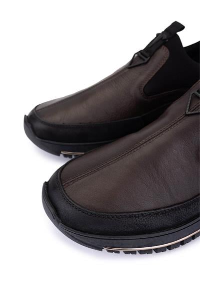 Tamer Tanca Erkek Hakiki Deri Siyah/Kahve Sneakers & Spor Ayakkabı