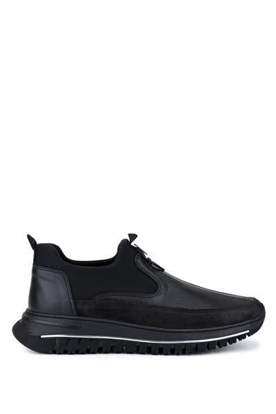 Tamer Tanca Erkek Hakiki Deri Siyah/Siyah Sneakers & Spor Ayakkabı