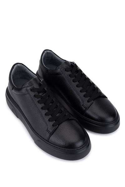 Tamer Tanca Erkek Hakiki Deri Siyah/Siyah Sneakers & Spor Ayakkabı