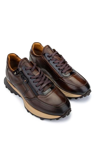 Tamer Tanca Erkek Hakiki Deri Kahverengi Sneakers & Spor Ayakkabı