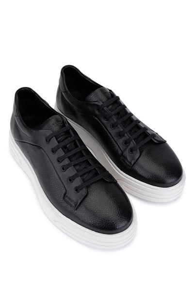 Tamer Tanca Erkek Hakiki Deri Siyah/Beyaz Sneakers & Spor Ayakkabı