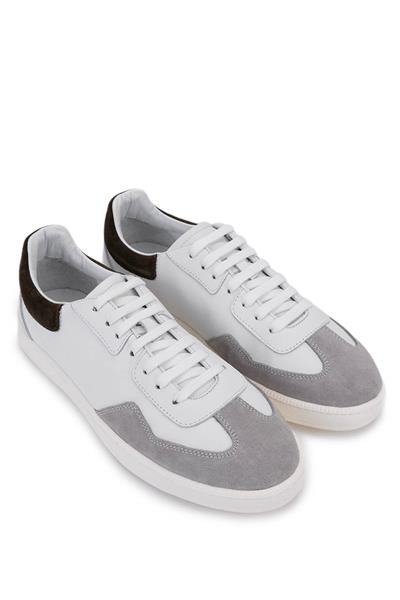 Tamer Tanca Erkek Hakiki Deri Beyaz/Taş Süet Sneakers & Spor Ayakkabı