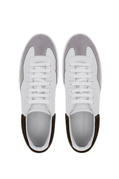 Tamer Tanca Erkek Hakiki Deri Beyaz/Taş Süet Sneakers & Spor Ayakkabı