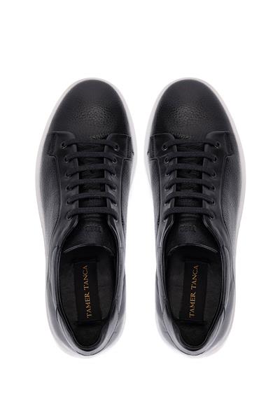 Tamer Tanca Erkek Hakiki Deri Siyah/Beyaz Sneakers & Spor Ayakkabı