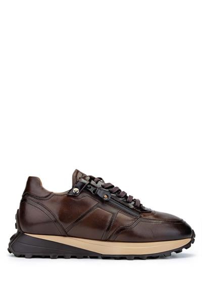 Tamer Tanca Erkek Hakiki Deri Kahverengi Sneakers & Spor Ayakkabı