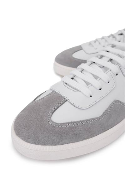 Tamer Tanca Erkek Hakiki Deri Beyaz/Taş Süet Sneakers & Spor Ayakkabı