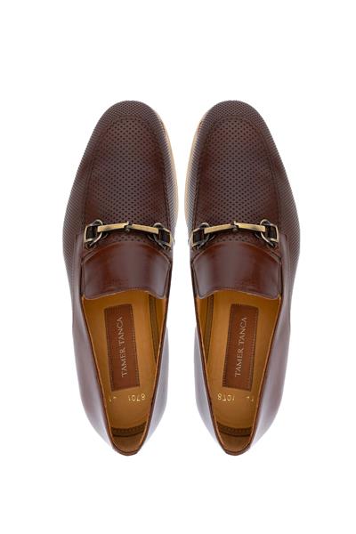 Tamer Tanca Erkek Hakiki Deri Taba Bufalo Loafer Ayakkabı