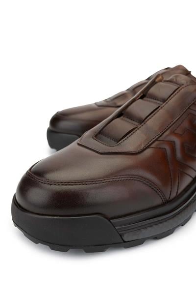 Tamer Tanca Erkek Hakiki Deri Taba Sneaker Ayakkabı