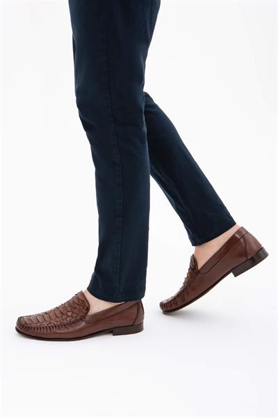 Tamer Tanca Erkek Hakiki Deri Taba Loafer Ayakkabı